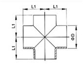 Butt Weld 4 Way Cross Pipe