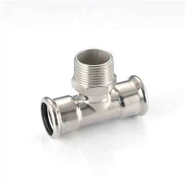 Stainless Steel Single Press External Thread Tee