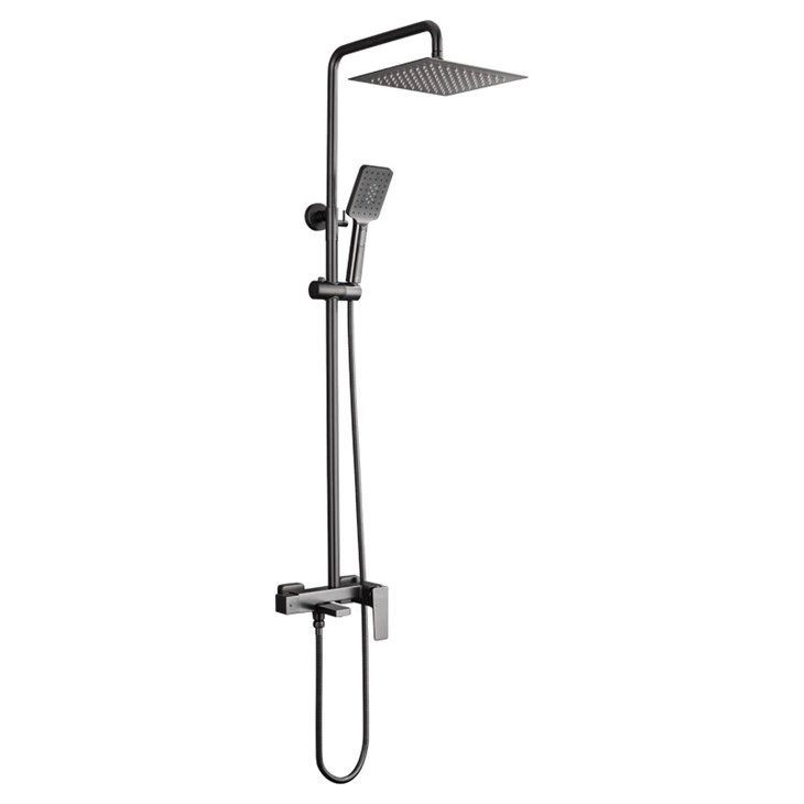 Black Gun Gray White 4 Function Brass Shower Set