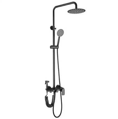 Stainless Steel Black Wall Mount Bathroom Shower Set